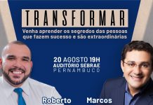 Roberto Montanha e Marcos Souza no encontro “Transformar” em Recife