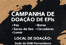 OAB-PE realiza campanha de doação de EPIs, para ajudar a conter o vazamento de óleo no litoral pernambucano