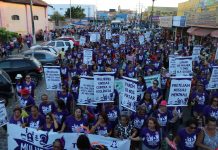 Mulheres caminharam pelo fim da violência e igualdade de gênero, no Cabo de Santo Agostinho