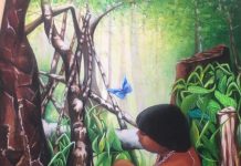 Pintura de Ivone Teixeira Carvalho, “Floresta Brasileira”, é o artigo de Oscar D’Ambrosio