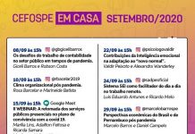 Projeto Cefospe em Casa traz a II Webinar e programação de lives para setembro