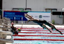 Paulo Câmara prestigia primeira competição de natação do Brasil, pós-isolamento