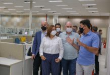 Prefeito do Jaboatão, Anderson Ferreira, recebe prefeita do Ipojuca, Célia Sales, para tratar de parcerias entre os dois municípios