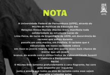 UFPE se solidariza com estudante de Engenharia vítima de racismo em Paulista