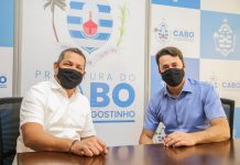 Prefeito do Cabo, Keko do Armazém, recebe Anderson Ferreira, prefeito de Jaboatão, para articularem ações contra a covid-19, e solucionarem problemas comuns dos municípios
