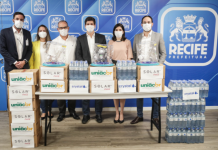 Prefeitura do Recife recebe doação de 60 capacetes respiratórios, e 24 mil litros de água mineral para o combate à Covid-19