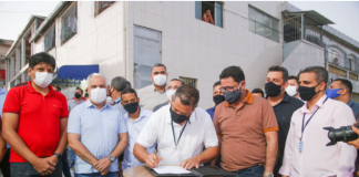 CABO: Prefeito Keko do Armazém assina ordem de serviço, para calçamento e drenagem de ruas de Ponte dos Carvalhos