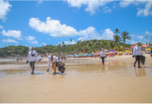 Cabo de Santo Agostinho recebeu ação de limpeza de praia, em combate ao lixo no mar