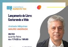Mauro Andrada, diretor da Andrade Máquinas, lança livro na Agreste Tex