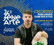 Percussionista Cleybson Bolão ministra oficina na Fenearte, no próximo mês de julho