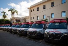 Pernambuco recebe 11 novas ambulâncias do SAMU 192