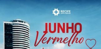 Recife Expo Center adere ao Junho Vermelho com iluminação especial de conscientização sobre doação de sangue