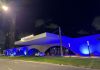 Recife Expo Center ilumina fachada de azul em apoio ao Dia Mundial da Conscientização da Síndrome do X Frágil