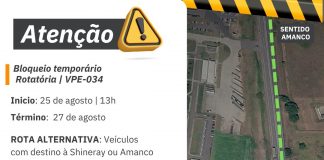 Motoristas devem ficar atentos a bloqueio parcial da rotatória Shineray, no Complexo Viário de Suape, a partir desta terça-feira